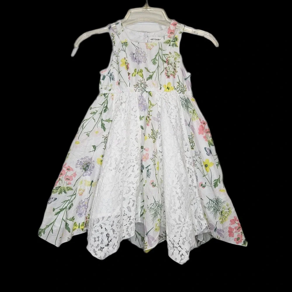 Artisan NY Girl's 6X Floral Lace Sleeveless Dress - Picture 1 of 7